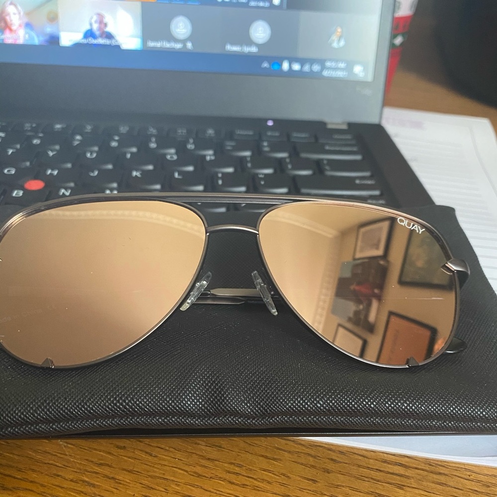 Rose Gold and Gunmetal Quay Sunglasses Mini